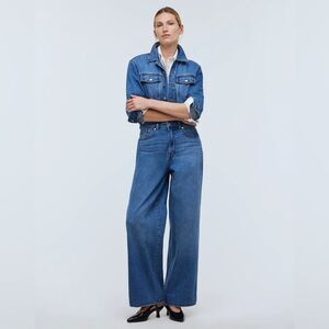 Madewell NWT Denim Wide-Leg Coverall Jumpsuit Size 4 in Byrne Wash